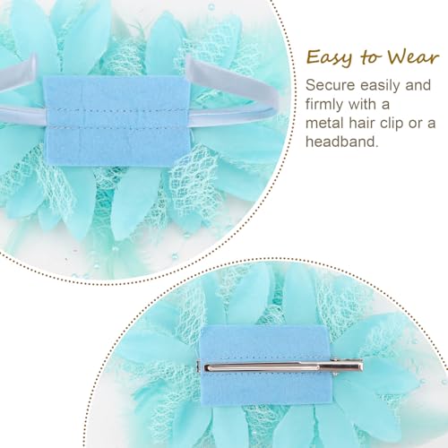 Image of DRESHOW Womens Fascinators Hats Tea Party Hats for Women Pearl Lace Feather Hat Vintage Derby Hats for Wedding Cocktail