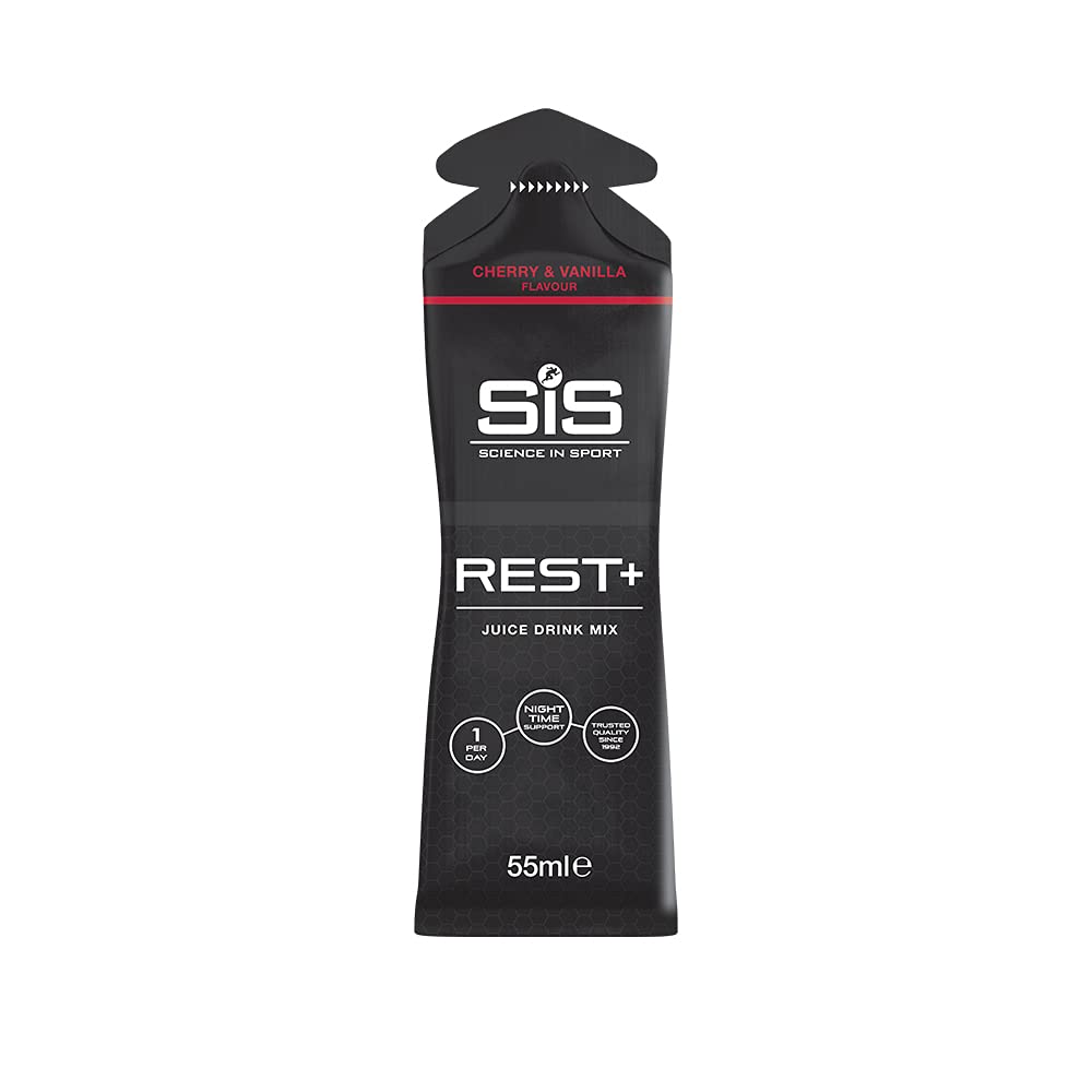 Science in SportRest+ Juice, Cherry & Vanilla Flavour, Scientifically-Backed Sleep Formula, Pre-Bedtime Cold Drink or Hot Tea, 55ml (10 Days Supply)