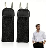 Shxiuminy 2PCS Metal Hook Elastic Belt, Unisex Buckle-Free | Invisible Adjustable Stretch Waist Strap for Work, Casual, Business, Travel, Commuting & Outdoor Hiking