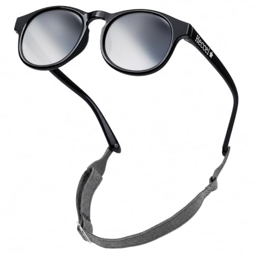 HECCEI Baby Sonnenbrille Polarisiert Mirrored UV Schutz - Pebble Sonnenbrille Flexibles Gestell für Jungen und Mädchen 0-24 Monate
