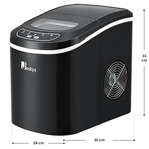 Juskys Eiswürfelmaschine IcyCube - 12 kg in 24 Std. - Eiswürfel in 7-13 min - Eiswürfelbereiter 100 Watt - Icemaker 2,4 Liter Wassertank — Schwarz – Bild 3