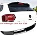 XTT Adatto per VW Polo Inoltre 2019 Black Gloss ABS Materiale Volkswagen Top alettone Posteriore Spoiler, Adesivo di 3M e Facile Installazione