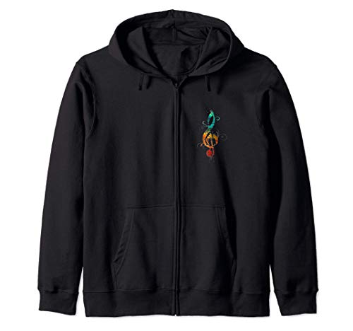 Clave de sol, música, símbolo, notas musicales, clásico Sudadera