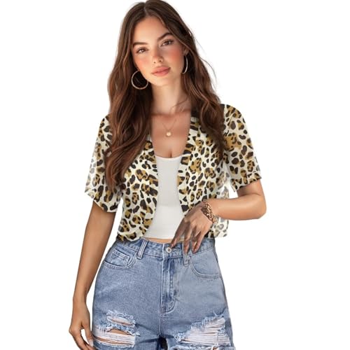 Image of Womens Short Sleeve Bolero Shrug Open Front Knit Cropped Cardigan Shoulder Cover for Dress Cute Casual Knit Cover Up