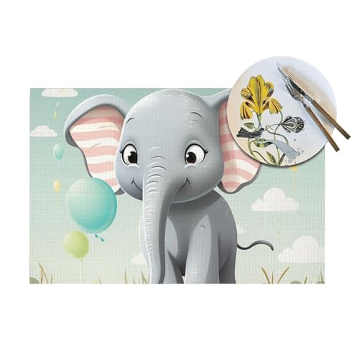Sets de table en PVC tissé antidérapants pour repas de mariage et fêtes - 6