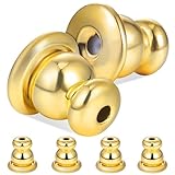 AKOOSY 3 Pares Cierres Pendientes Metal Electrochapado Brillo Mejorado Resistente Seguro para Pendientes de Clavija