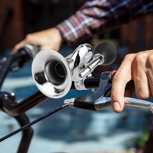 Coolrunner Bocina de Cuerno Retro para Bicicleta, Metal Vintage Clásico, Sirena de Caracol para Vehículos, Bicicletas y Carrito de Golf miniatura 6
