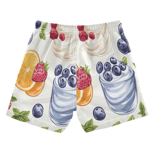 Boccsty Berry Yogurt Orange Strawberry Blueberry Boys Swim Trunks Baby Kids Summer Toddler Beach Board Shorts 2T2