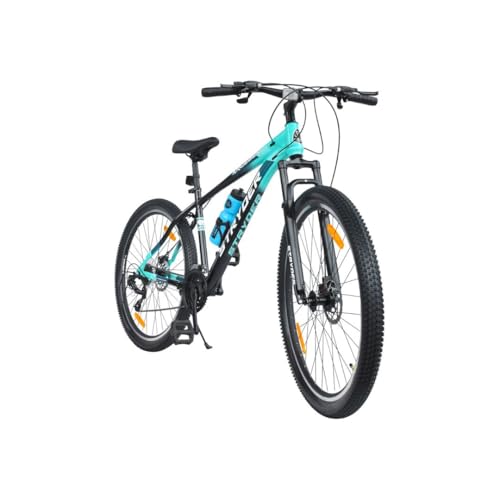 Image of Stryder 26T Krueger Mountain Cycle for Adults |Front Suspension | Dual Disc Brakes | Welded Steel Frame | Double Wall Alloy Rims | Unisex Bicycle (90% Assembled) (Teal::Green)