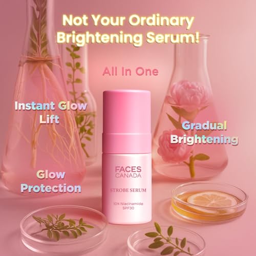 Image of FACES CANADA Strobe Serum - 27ml | Brightening Serum + Strobe Cream + SPF 30 Sunscreen | 10% Niacinamide | Removes Dark Spots & Hyperpigmentation | GlowLift Complex | Instant Glow