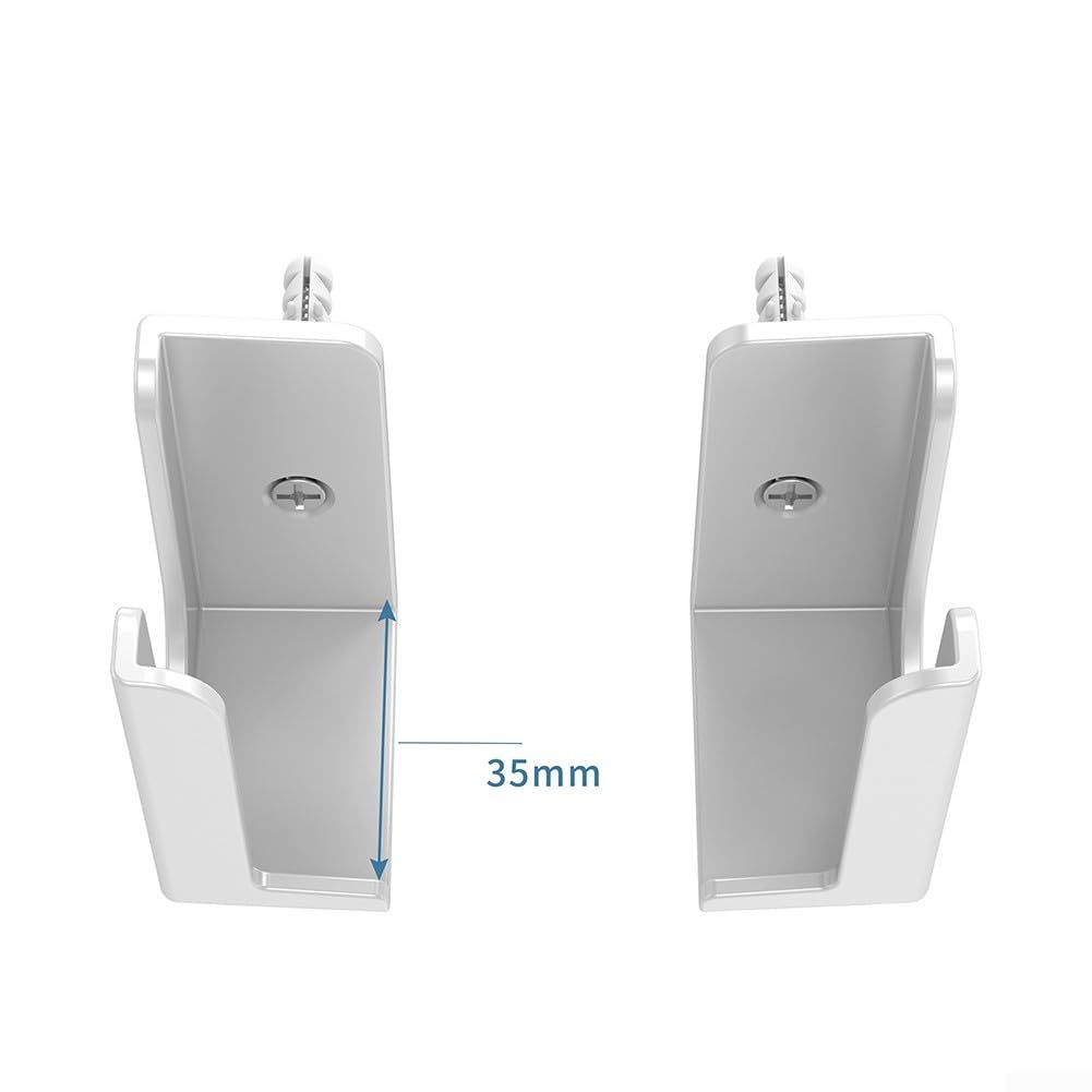 Supporto da parete per ciabatta, 2 set, installazione punzone per casa, ufficio e dormitorio, design salvaspazio (bianco)