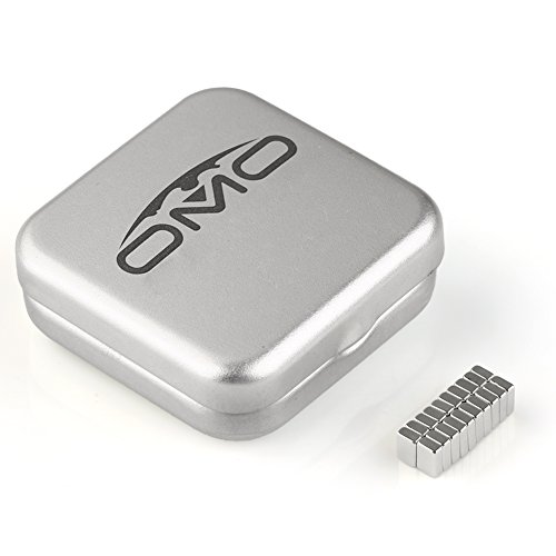 OMO Magnetics ネオジウム磁石 ネオジムマグネット N50 角型 方形 6x4x2mm ニッケルメッキ 専用ケース付き 科学実験 生活収納 オフィス汎用(20個セット)