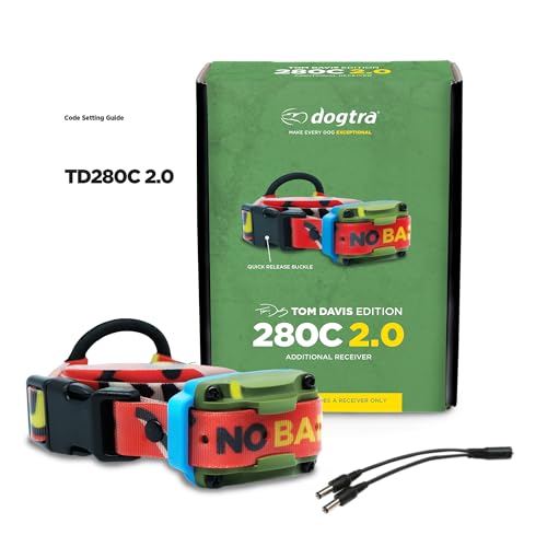 Image of Dogtra Tom Davis 280C 2.0 Receiver Only, Add-a-Dog Collar for Existing Remote (Not Included), Boost & Lock, Waterproof, Rechargeable, 127 Levels, Vibration, 1 /2-Mile Range, No Bad Dogs Trainer