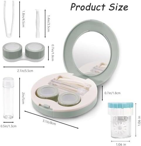 2 Pack 5-in-1 Travel Contact Lens Case Kit, 1 PCS Manual Cleaner,Leak-Proof Compact Eye Storage with Mirror & Remover Tool for Daily Use, Outdoor - 1