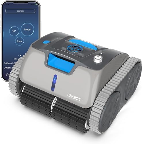 WYBOT Robot Piscina Fuori Terra per 180 Minuti, 15000 mAh Aspiratore Piscina Fuori Terra per Piscine Fino a 120 m², Robot Aspirapolvere per Piscina con Batteria, App(Osprey 700 MAX)