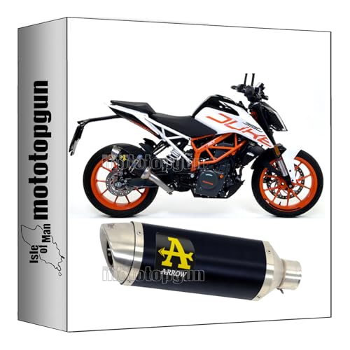 Tubo de escape Arrow Thunder negro para KTM Duke 390 de 2017 a 2020 Mototopgun