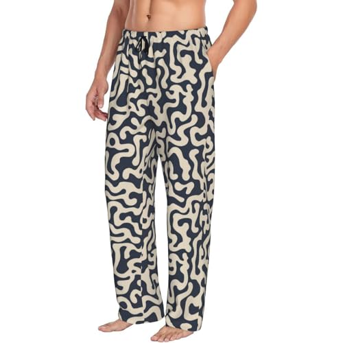 Abstractly Lines Mens Pj Pants,Soft Men Lounge Pants,Mens Pajama Pants Bottoms,Sleep Pants For Men