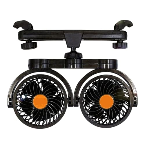 Duroecsain Ventilador de asiento trasero, ventilador para el auto del asiento trasero | Ventilador de enfriamiento del asiento del automóvil | de enfriamiento de doble ventaja ajustable portátil