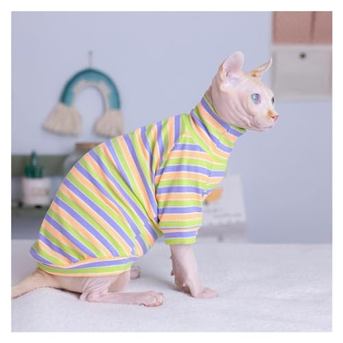 Ropa para gatos de algodón premium con acabado suave y diseño de rayas 5
