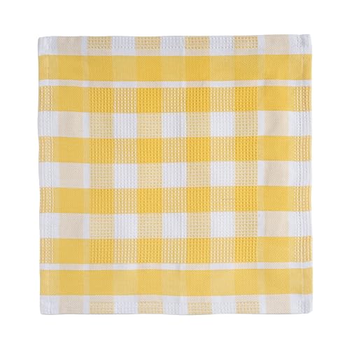 Image of Lane Linen 100% Cotton Kitchen Towels - 6 Pack Dish Cloths Quick Drying, Soft Absorbent - Yellow, 12 inchx12 inch