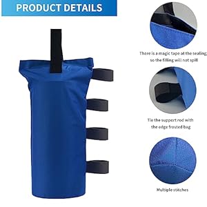 Heavy Duty Canopy Weight Bags(150LBS) for Pop up Canopy Tent, Leg Canopy Weights Sand Bags for Instant Outdoor Sun Shelter Canopy/Patio Umbrella,Set of 4, Blue(Without Sand) Heavy Duty Canopy Weight Bags150LBS for Pop up Canopy Tent Leg Canopy Weights Sand Bags for Instant Outdoor Sun Shelter CanopyPatio UmbrellaSet of 4 BlueWithout Sand