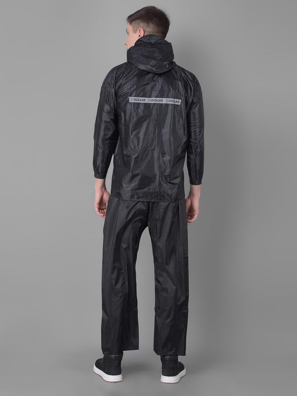 Image of Dollar Rainguard Men's PVC Full Sleeve Solid Raincoat Set With Adjustable Hood and Pocket