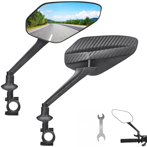 LeKuni 2 Piezas Espejo Retrovisor Velo, 2024 Mejorado Accesorio Velo, Espejo Retrovisor Ajustable 360° Espejo Convexo, Espejo Retrovisor Bicicleta Para Patineta, Motocicleta, Carretera, Scooter