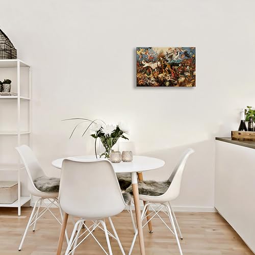 Wallpicss Fallen Angel Painting Poster Prints Framed Vintage Renaissance The Fall Of The Rebellious Angel Famous Paintings Canvas Decorations For Living Room 16X24 Inches thumb #2