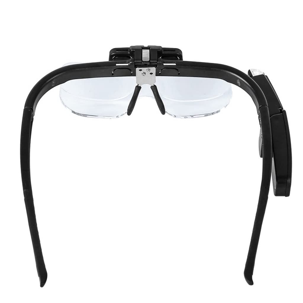 Lupa con luz, Gafas Plegables, Lupa Recargable, Herramienta de Lectura, reparación, 3 Lentes Ajustables,