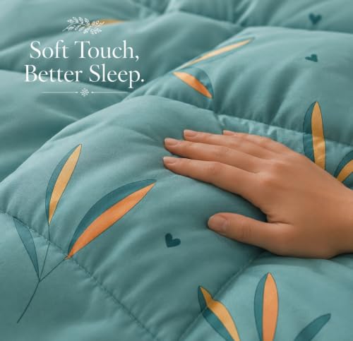 Image of HOMEKART 220 GSM Reversible Microfiber AC Comforter /Duvets for Mild Winter | All Season King Size 3 Layered Quilted Blanket for Double Bed (220 cm x 240 cm,Green