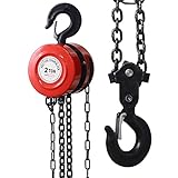 チェーンブロック 最大耐荷重 1トン 荷揚げ 滑車 鎖 重量物 チェンブロック ウインチ 吊り上げ クレーンフック 工場 倉庫作業 iimono117 (2t)