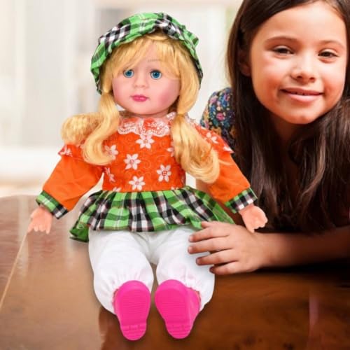 Image of SHAKTISM Poem Doll Small Singing Songs Doll - 50 cm Big Size Musical Plush Soft Doll with Sound, Cute Clothing Doll Toy for Kids & Toddlers, Gift for Girls Age 1-6 Years (Orange)