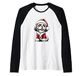Photo Gallery buon natale shih tzu felice shih tzu vestito come babbo natale maglia con maniche raglan Photo Gallery buon natale shih tzu felice shih tzu vestito come babbo natale maglia con maniche raglan