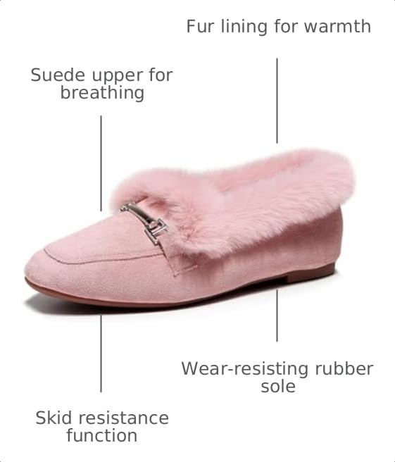 Image of VenusCelia Women's Cozy Furry Flat Shoe