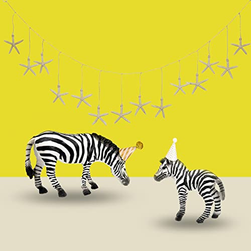 Gemini & Genius Zebras Figurine Toys, Wild Life Zoo Animal Figurines African Jungle Animal Action Figure Playset Gift For Kids Educational, Cake Toppers, Party Supplies, Animal Toy Set, Ages 3+ #TOP7
