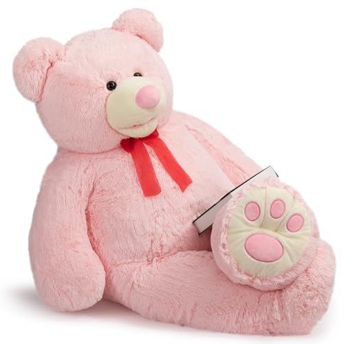 HollyHOME 150cm Teddy groß Teddybär XXL Kuscheltier Geschenk, Plüschtier Stofftier Weiches Spielzeug Bär Tedi Kuschelbär Hellrosa