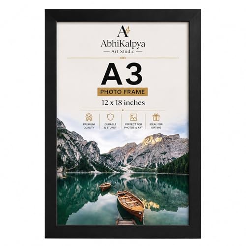 Image of AbhiKalpya Art Studio A3 Size Photo Frame 12 inchx18 inch Inch Frame For Wall Artwork /Painting (Black) (Set of one) Premium*