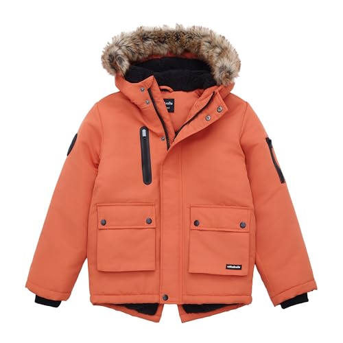 Rokka&Rolla Boys' Warm Parka Jacket Sherpa Fleece Lined Winter Snow Coat
