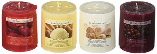 Luminessence(tm) assorted scented pillar candles, 4 pillar candle…