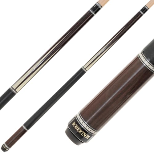 Robertson Pool Billard Queue Modell R-4, 2 teiliger Billardqueue mit Leinengriffband, Cue Länge 147 cm, 13 mm Profi Klebeleder, Edelstahl Schnellverschluss, Ahornholz, schwarz-weiß, inkl Gewindeschutz Robertson Pool Billard Queue Modell R-4, 2 teiliger Billardqueue mit Leinengriffband, Cue Länge 147 cm, 13 mm Profi Klebeleder, Edelstahl Schnellverschluss, Ahornholz, schwarz-weiß, inkl Gewindeschutz