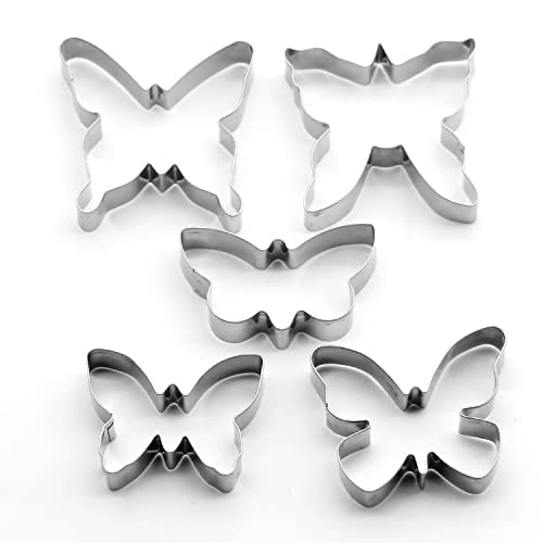 Butterfly Cookie Cutter, 5 Piece Stainless Steel Cookie Cutter Se...