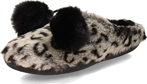 TOMS Ivy Leopard Womens Grey Slippers-UK 4 / EU 36.5