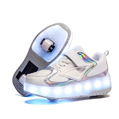 Unisex Roller Shoes Kids Sparkling Wheels Shoes Girls Light up Roller Skates Sneakers Boys Rechargeable Flashing Sneakers for Gift3