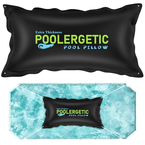 Poolergetic 4x8 Ft Pool Pillow for Above Ground Pools Large Winter Pool Pillow for Winterize Closing 0.6mm Thick Heavy-Duty Swimming Pool Cover Air Pillow with Cords Black 1 Pack