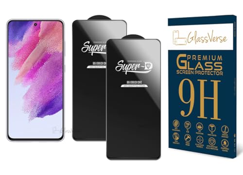 Image of GlassVerse FingerPrint Compatible HD Oleophobic Tempered Glass For Samsung Galaxy S21 (Pack Of 2) with Free Installation Kit Full screen Coverage - 6.2 inch