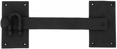Renovators Supply Manufacturing Pestillo abatible de hierro negro de 12 pulgadas, grande, antiguo, de dos caras, resistente a la corrosión, con