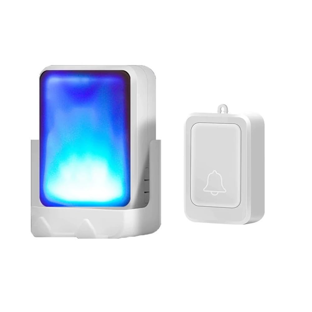 Jnchdghwa White Wireless Motion Sensor Doorbell With 7 Color Flashing Light For Elderly Service Call Button Bell Ring For Deaf People
