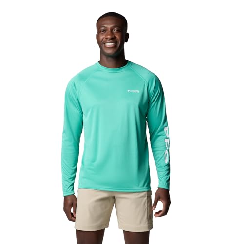 Chemise à manches longues PFG Terminal Tackle chiné vert blanc taille M