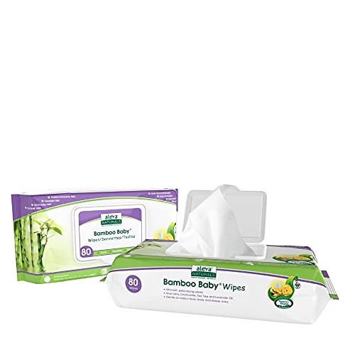Aleva Naturals Bamboo Baby Wipes, Perfect For Sensitive Skin, Extra Strong And Super Soft, Natural And Organic Ingredients, Certified Vegan, Original, 80 Count (Pack Of 6) #TOP1
