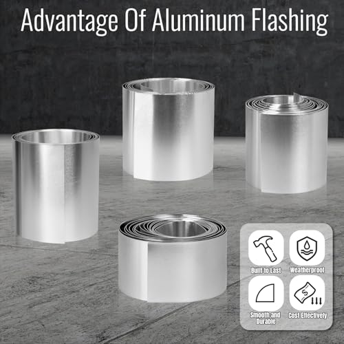 image for Uxney Aluminum Flashing Roll 2 Inch x 11 Ft, 38 Gauge Roof Flashing Me